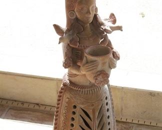 $55.00-Ceramic Lady with Pots Sculpture