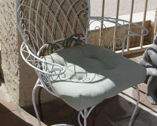 $40.00-White Metal Accent Chair #2