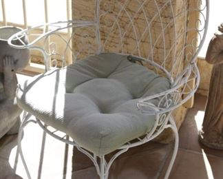 $40.00-White Metal Accent Chair