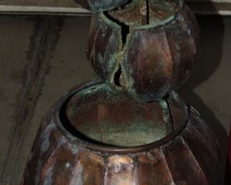 $58.00-3 Tier Copper Fountain-AS IS-broken pipe needs repair