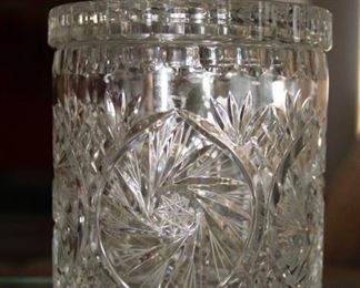 $38.00-Vintage Cut Glass Biscuit Jar