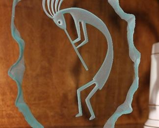 $15.00-Kokopelli Etched Glass
