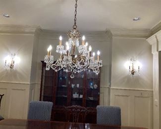 Gorgeous crystal chandelier, one of many light fixtures available for sale!