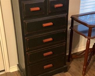 Small painted distressed wood chest of drawers