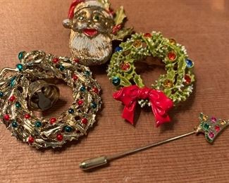 Vintage costume Christmas jewelry