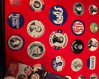 Collection of reproduction political campaign buttons