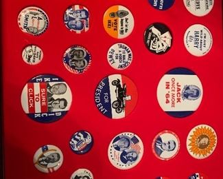 Collection of reproduction political campaign buttons