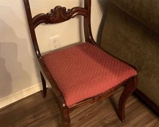 Vintage carved wood side chair