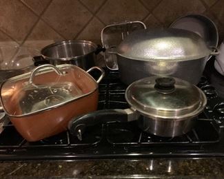 Vintage aluminum, and copper clad cookware