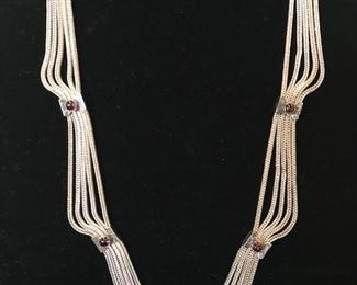 Sterling necklace with garnets