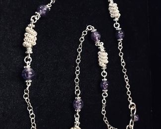 Sterling and amethyst necklace.