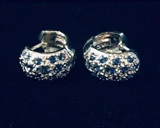 14kt white gold cuff style pierced earrings 3/8" ( tiny cuffs)