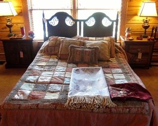 King size bed with storage drawers underneath.