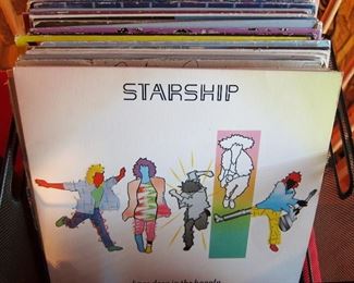 Crate of record albums