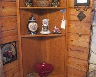 Nice wooden corner hutch.