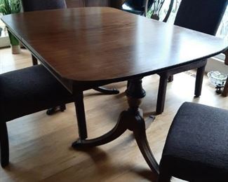 Duncan Phyfe Antique Dining Room Table w/Pop Up Leaf                                   Table                                                                                                            Dimensions - 61 1/2" x 42" x 30"                                                            $