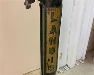 Antique industrial freestanding “Landis” cast iron spring-loaded shoe repair anvil