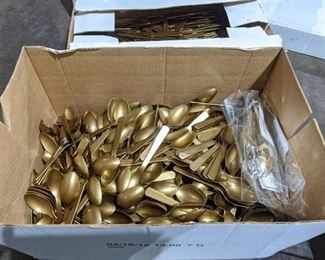 Golden Plastic Spoons And Knives