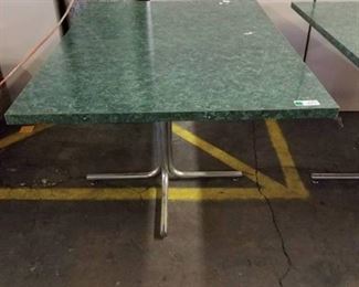 Marble Look Metal Leg Pedistal Table