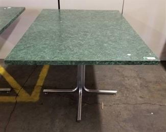 Marble Look Metal Leg Pedistal Table