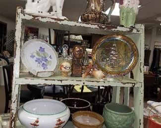 Pottery, figurines, glassware and china