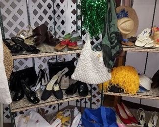 Ladies modern and vintage clothing, shoes, purses and scarves