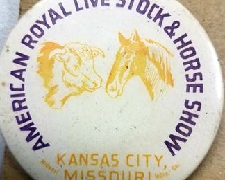 Kansas City items. American Royal button
