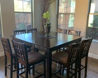 High top table with seating for 8. 