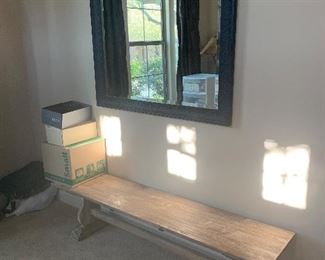 Great bench, lots of mirrors at this sale