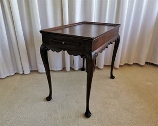 Queen Anne Mahogany Tea Table with pull out candle slide ends.