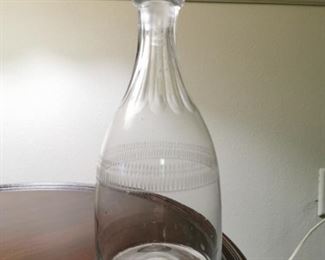 18th Century Blown Glass Decanter with stopper.