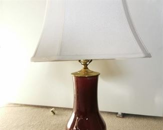 Chinese Sang de Boeuf Vase Lamp