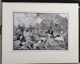 "Coq des Bruyeres" original woodcut engraving done by Auguste Lepere after a drawing by his friend Daniel Vierge in 1888. On light tissue-type paper, signed A Lepere, and has a note in french that it is before retouches (avant retouches).