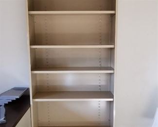 Tall Metal Bookshelf - approximately 36"w x 78"h, 11"deep shelf space, 11 3/4" deep includes two additional sheles not pictured&nbsp;