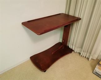 adjustable height side table (above bed table)&nbsp;from Hammacher Schlemmer