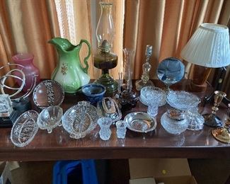 From vintage glass, oil lamp, to handmade lamps 