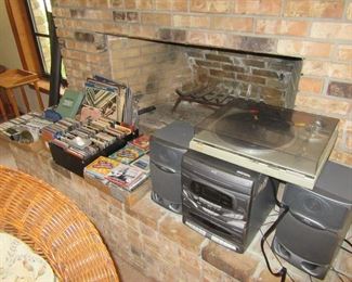 stereo, cds, tapes, records