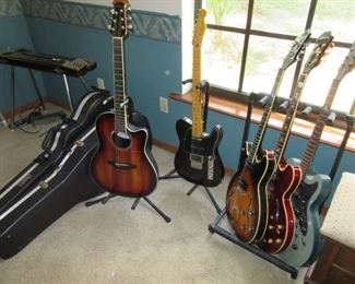 Ovation, Fender, Epiphone, Hagstrom, old Fender steel guitar