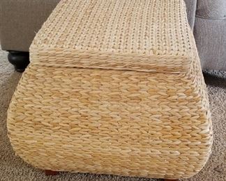 Cute storage wicker footrest/ottoman/seat