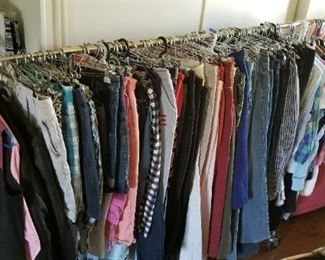 And pants GALORE! all kinds of jeans, suit pants, skirts, dresses,  shorts and so forth and so on.. 