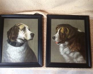 Beautiful antique - I think chalk- pictures. In person, they really make a statement.