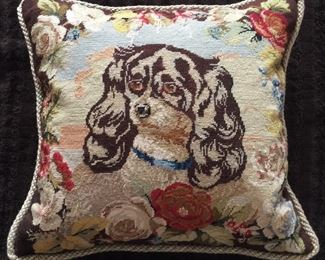 Reproduction needlepoint pillow from England
