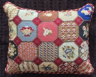 Patchwork needlepoint pillow from England