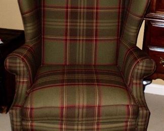 Ethan Allen worsted wool Portsmouth chair- classic. 33d x 30w x47h
