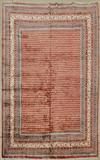 RED PERSIAN MAHAL RUG. SARRABAND PATTERN. GOOD. 9' 10" X 12' 7".