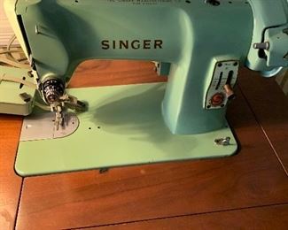 Vintage green singer sewing machine