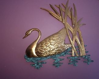 Brass Swan Wall Hanging 