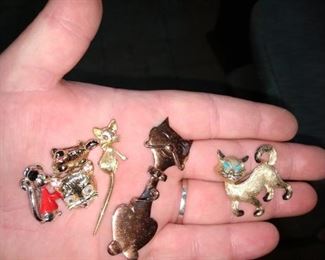 Vintage cat pins 