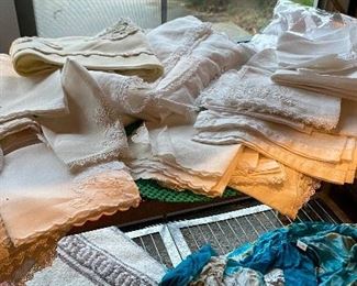 Lots of beautiful table linens