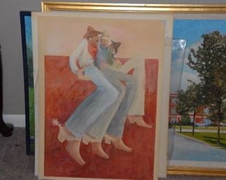 Cowboys in original pastel. We also have a print of the same work.